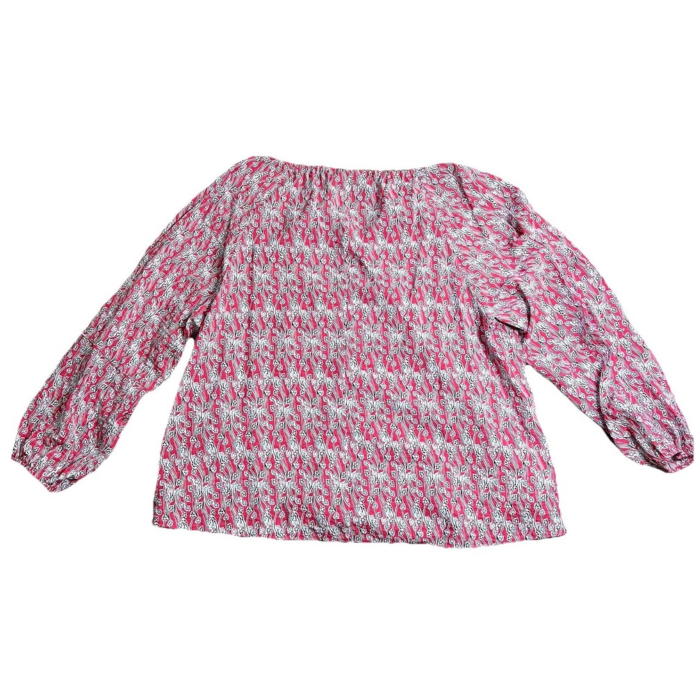 Lane Bryant Floral Peasant Tunic Top Blouse Tassel Lightweight Coastal Size 20 - Picture 2 of 6